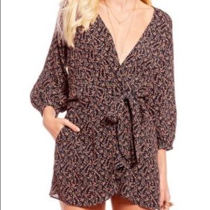 Free People Womens Clara Floral Mini Tunic Dress